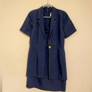💛Spago dress and mock jacket, navy blue,10